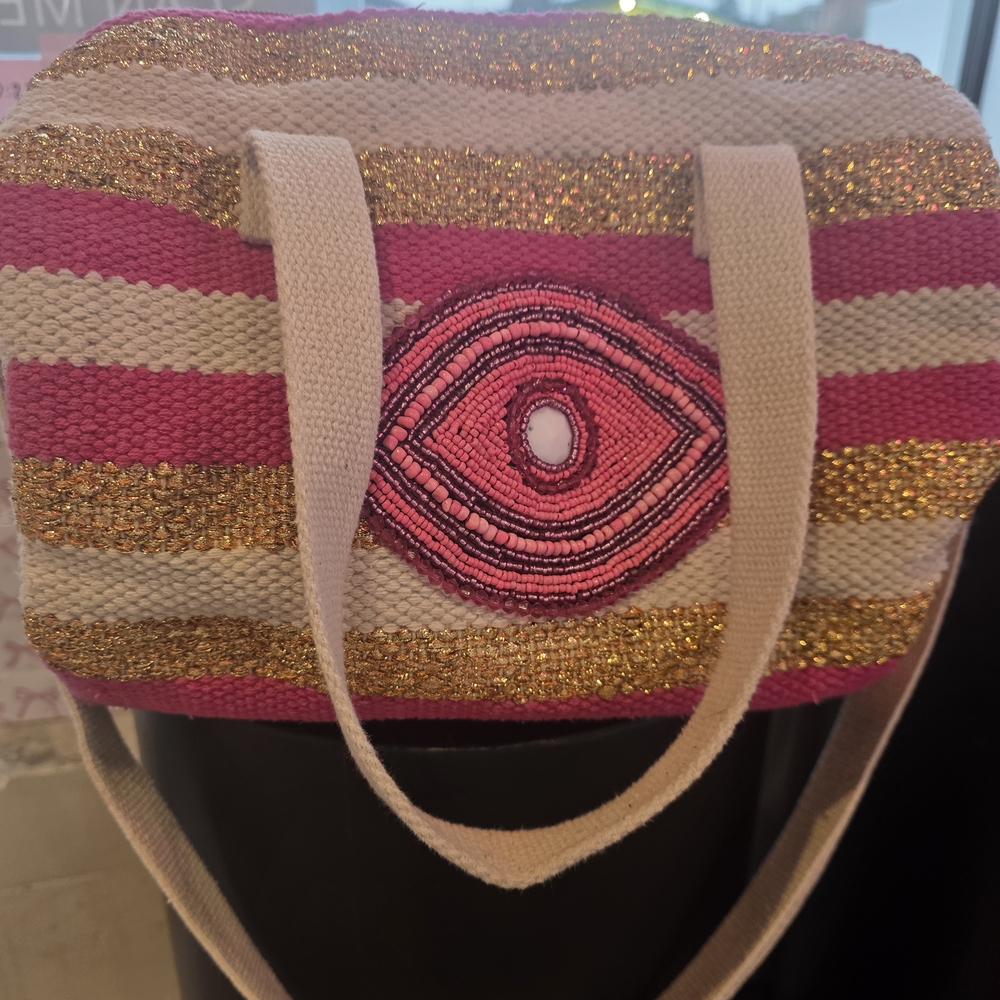Stylish Pink and Gold Women's Bag Imported From Greece
